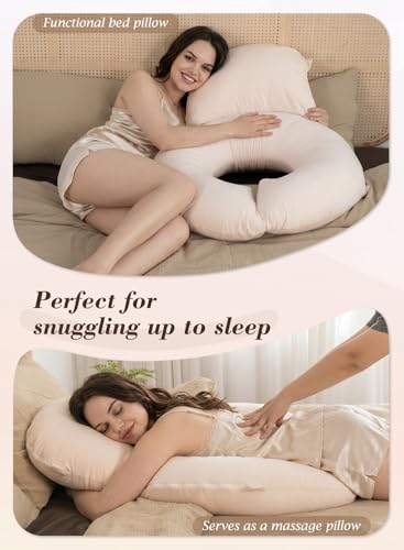 INSEN Wedge Pillow Set for Sleeping and After Surgery, Use for Acid Reflux, Reading and Relaxing, Headboard Pillow for Sitting in Bed, Beige - color: Beige
