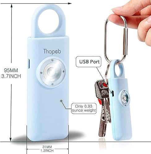 Thopeb Personal Safety Alarm for Women – Upgraded Rechargeable - color: Aqua