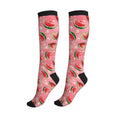 Camo Print Compression Socks Calf Knee High Support Socks Novelty For Women Men Nurse Athletic Running Hiking Travel - color: Watermelon