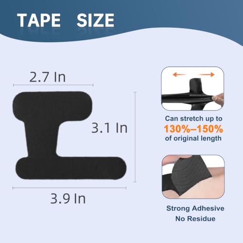 Precut Kinesiology Tape for Thumb, Left Hand, 40 Pcs, Black - color: Black, size: Left Hand