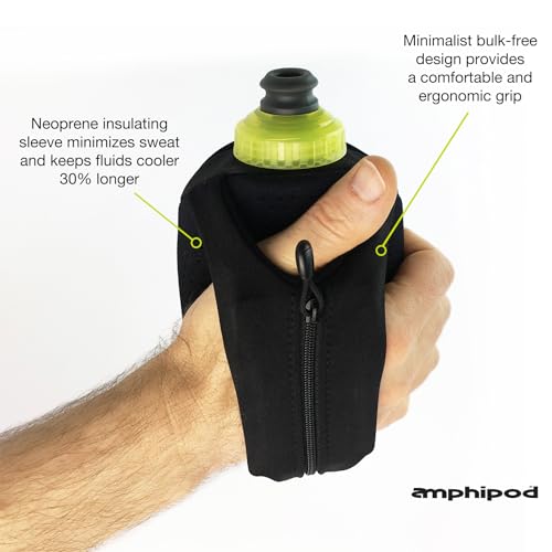 Amphipod Hydraform Ergo-Lite Handheld Water Bottle, Insulated - 16 oz - color: Charcoal, size: 16 Ounces
