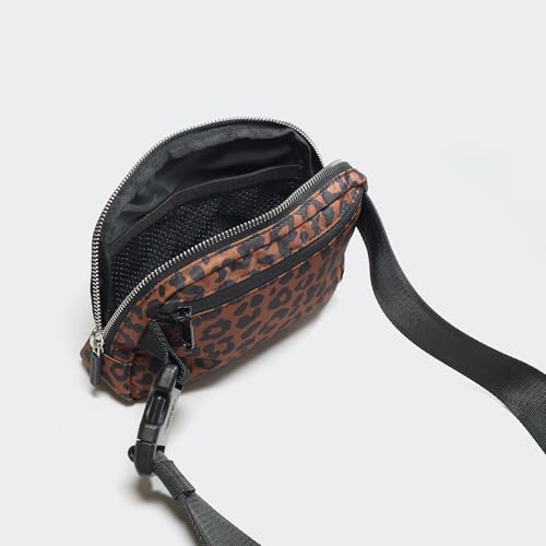 Pander Crossbody Belt Bag for Women and Men, Travel and Everyday Use - color: Midnight Leopard