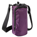 Trail maker Water Bottle Carrier Bag with Strap, Phone Pocket for Walking, Runs, Bike, Stainless Steel, Glass, Plastic - color: Purple