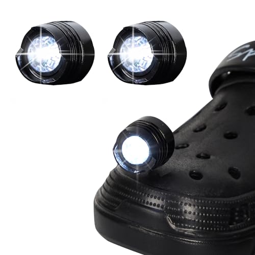 LED Clogs Shoes Light 2 Pcs,for Headlights for Croc 72 Hours in The Dark,for Dog Walking,Handy Camping,Night Running Gifts,Christmas Gifts - color: silvery