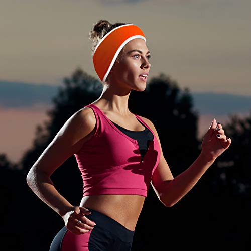 Geyoga 2Pcs Winter Running Ear Warmer Headband for Women Men - color: Fluorescent Orange