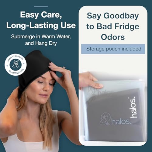 MyHalos® Migraine & Headache Relief Cap, 30% More Gel, Hot & Cold Ice Wrap - color: Black - Pack of 1