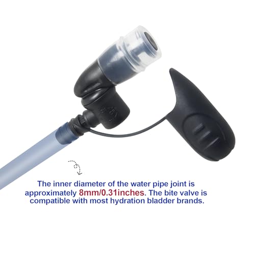 Hydration Bags Bite Valve Mouthpiece Replacement Bite Valve Replacement - style: 2 Pack (Black with Cover)