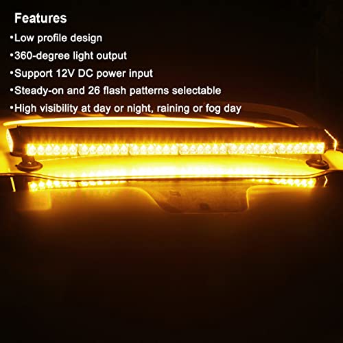WOWTOU Rooftop Strong Magnetic 80 LED Amber Emergency Strobe Light Bar - color: Amber