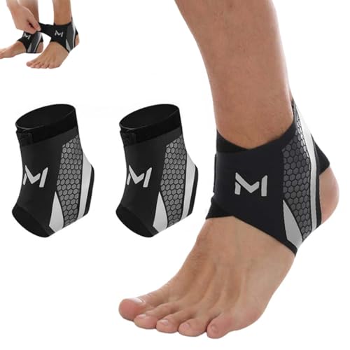 2-Pack Ankle Brace for Men Women, Adjustable Lace up Ankles Sock, Ankle Stabilizer with Straps, for Basketball, Sports Stability (Grey) - color: Grey