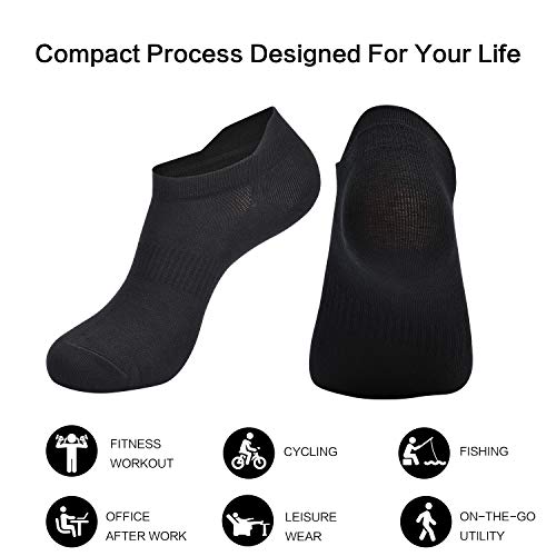 ATBITER Ankle Socks Women&Men 6-12Pairs Thin Low Cut No Show Socks With Tab - color: 12 Pairs Black, size: 7-9