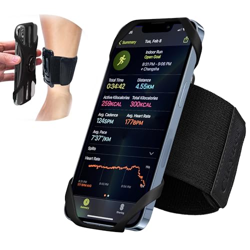 Cikyner Running Wristband, 360° Rotatable & Detachable Sports Wristband