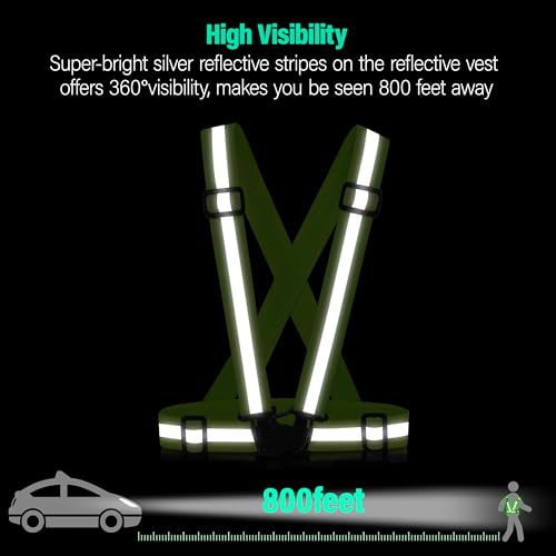 Reflective Vest Running Gear, 2-10Pack High Visible Safety VES - color: Green+Pink