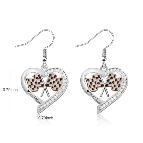 Checkered Flag Racing Earring Checkered Flag Gift Racing Race Car Gifts for Racers Fans Checkered Flag Dangle Drop Earrings
