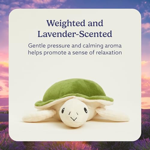 warmies Junior Weighted Stuffed Animal, Microwavable Turtle Plush, Green