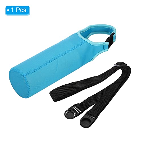 PATIKIL Water Bottle Sling Bag, Neoprene Portable Insulated Bottle Holder Carrier with Removable Adjustable Shoulder Straps - color: Blue