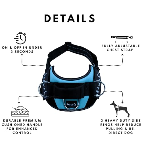 ShawnCo Essential Pro Dog Harness, No-Pull Pet Vest (Electric Blue, S) - color: Electric Blue, size: S