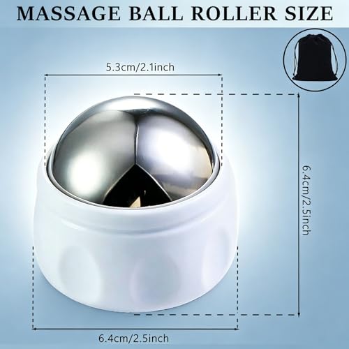 Massage Ice Roller Ball, Roller for Muscles Deep Tissue Cold & Heat Therapy - color: White