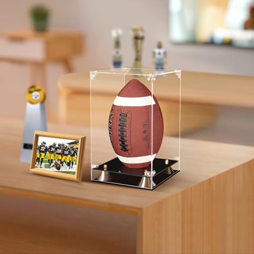 KOLIPI Football Display Case, Full Size Acrylic Football Case, 8x8x12.5 in - size: 8 x 8 x 12.5 inches