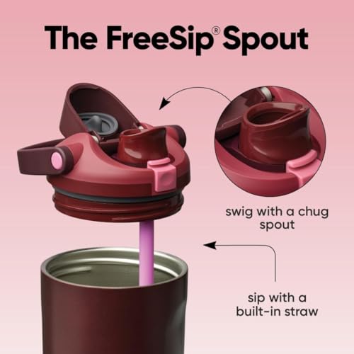 Owala FreeSip Sway Stainless Steel Water Bottle 40 oz Black Cherry - color: Black Cherry, size: 40 Ounces