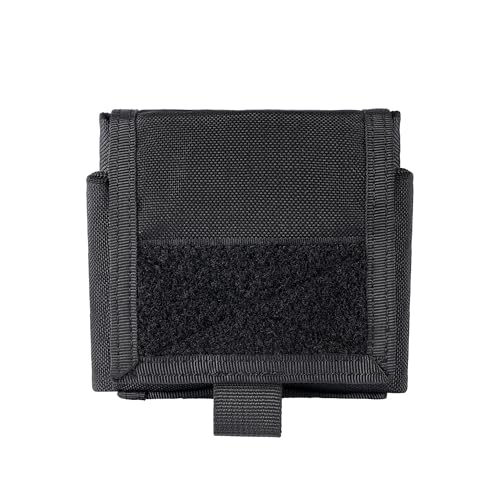 TACNEX Folding Dump Pouch for Duty/Battle/Range Belt Roll Up MOLLE Magazine Drop Pouch Drawstring Open Mag/Tool Recovery Waist Bag Utility Storage Pack for Hunting Shooting - color: Black