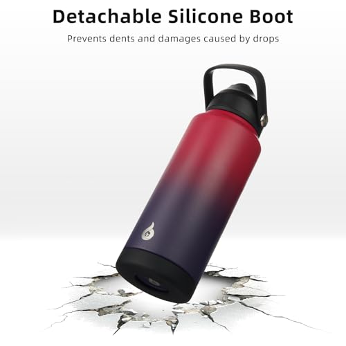 BJPKPK 32oz Insulated Water Bottle, Stainless Steel Bottle with Straw Lid - color: Charming Red, size: 32 Ounces