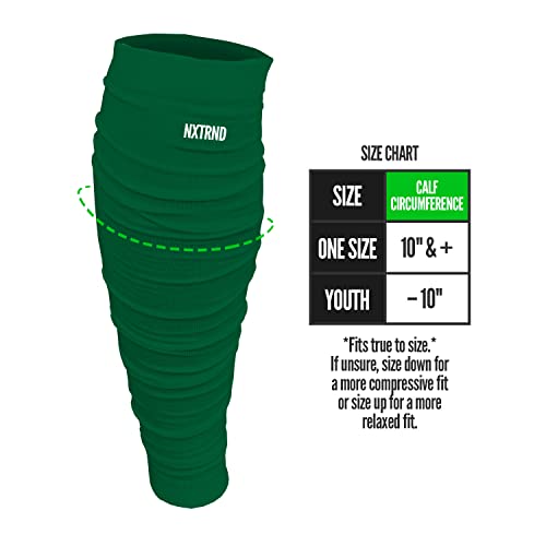 Nxtrnd Football Leg Sleeves, Calf Sleeves for Men & Boys, Sold as a Pair - color: Dark Green, size: One Size