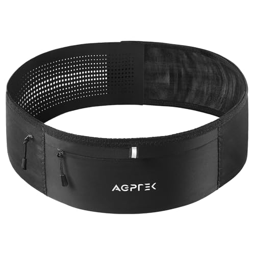 AGPTEK Slim Running Belt with Waterproof Phone Pocket for Women & Men - size: Medium