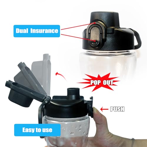 Lid for Cirkul Water Bottle - Auto Flip Lid for Hydro Flask Wide Mouth 12-64oz, Replacement Compatible with Cirkul, Hydroflask, Simple Modern, Iron Flask & Others, Nozzle with Button Lock (1) - color: 1