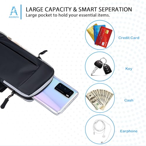 Phone Holder Arm Bands for Running Armband Small Crossbody Bags for Women Kids,iPhone 15 14 13 12 11 Pro Max Xs Xr X 6 7 8 Plus SE Mini Galaxy Ultra Edge S24 S23 Note - color: Black with Crossbody Bag&Hook