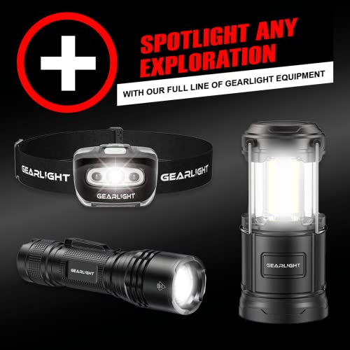 GearLight LED Flashlight High Lumens, Mini Tactical LED Flashlight 2 Pack, 5 Modes Zoomable Beam, Battery Powered for Camping, Hunting, Home & Emergency, Compact Small LED Flashlight (Blue) - color: Blue 2 Pack