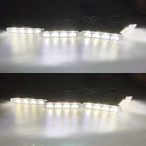 4x4 LED 4 in 1 Surface Mount Grill Light DC12V Remote Emergency Flashing Beacon Lamp Ambulance Police Light Strobe Warning External Light For Truck Trailer Caravan Van (White) - color: White, size: 4 in 1