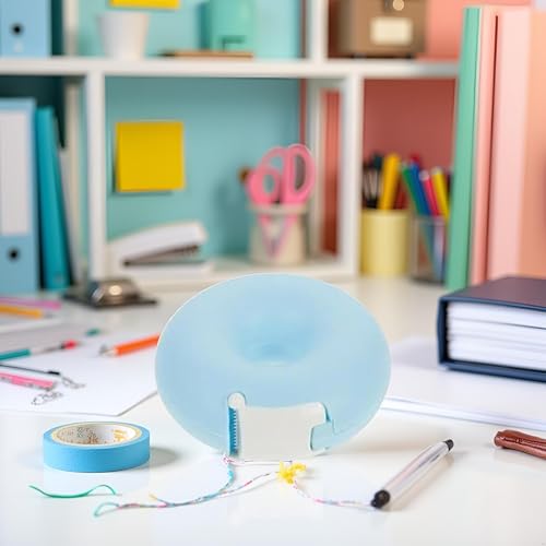 1Pc Blue Tape Dispenser, Donut Shape Candy Color Tape Dispensers Donut Invisible Tape Cutter Tape Organizer Portable Roll Tape Holder for Office School Supply
