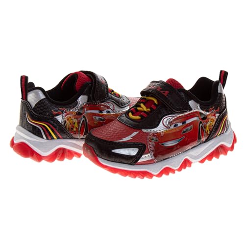 Disney Pixar Cars Boys Black/Red Lighted Sneaker (Toddler/Little Kid) - color: Black Crimson, size: 6 Toddler