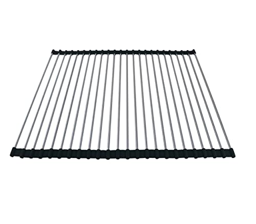 Ahyuan Roll up Dish Drying Rack Over The Sink Kitchen Roll up Sink Drying Rack Portable Dish Drainer Foldable Dish Drying Rack (Black, 17.8''X15.8'') - color: Black, size: Rectangle 17.8 inches x 15.8 inches