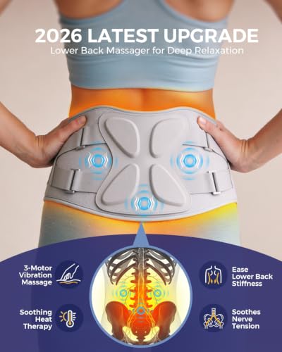 Lower Back Massager for Pain Relief, Portable Heating Pad for Back