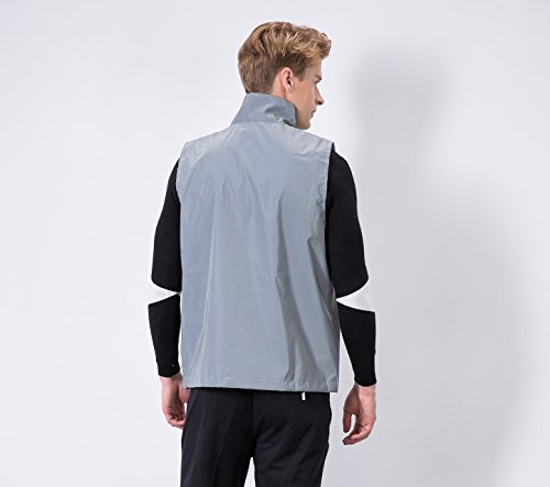 LZLRUN Mens Reflective Vest Jacket Casual Hiphop Windbreaker Night Sporting - size: Small