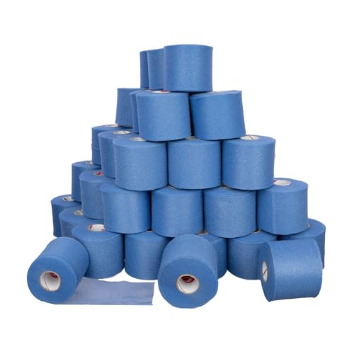Cramer Tape Underwrap, Bulk Case of 48 Rolls of PreWrap for Athletic Taping, Hair Tie, Headband, Patellar Support, Pre-Wrap Athletic Tape Supplies, 2.75" X 30 Yard Rolls of Pre Wrap, Blue - color: Blue