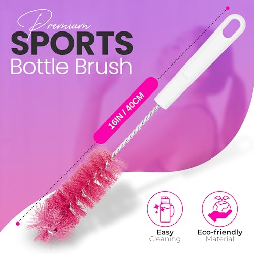 Fuller Brush Bottle Brush – Cleans Narrow Mouth Water Bottles, Travel Mugs, Sports Tumblers, Hydration Flasks, Gym Jugs - Pink