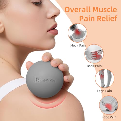 BESKAR Foot Massage Roller Blue & Massage Lacrosse Ball Gray
