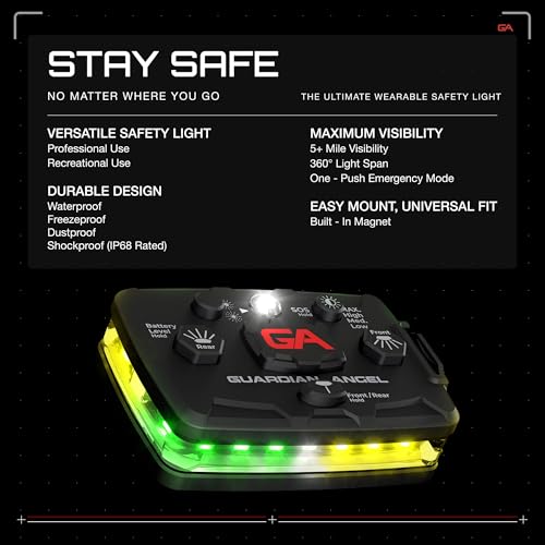 Guardian Angel Elite Safety Light - Green/Yellow Front & Green/Yellow Rear - color: GreenYellow/GreenYellow, size: 1-Pack