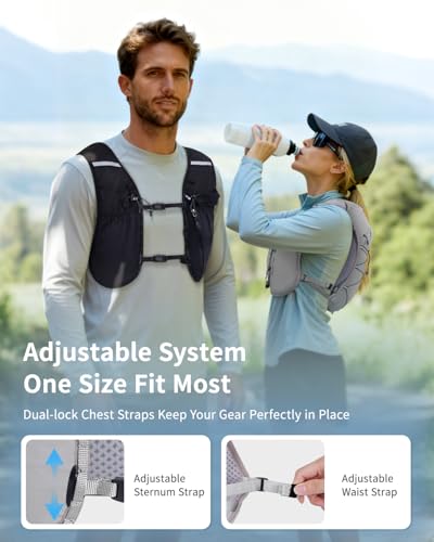 ECOHUB Running Hydration Vest Backpack, Lightweight Hydration Pack Bag Daypack for Hiking Cycling Marathon Backpack Vest for Women Men (No Bladder Included)