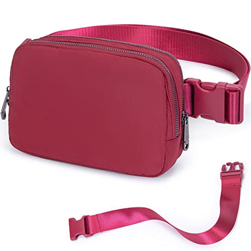 AROME Mini Belt Bag for Women Men Fashion Waist Packs Fanny Pack - color: Wine