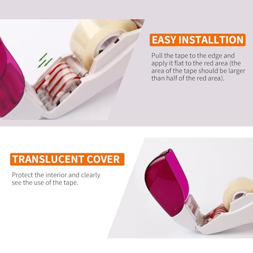 Eagle Automatic Tape Dispenser, Handheld & Portable Design, Office Tape Gun, One-Handed Operation with Safety Blade for Office, Home, DIY or Packaging (Includes 2 Free Tapes) (White) - color: White