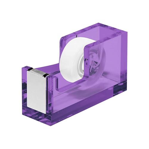 OfficeGoods Acrylic Tape Dispenser, Aesthetic and Compact Design, Purple - color: Purple