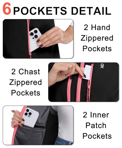 Little Donkey Andy Women's Fleece Softshell Vest Windproof Multi Pockets - color: Black, size: X-Small