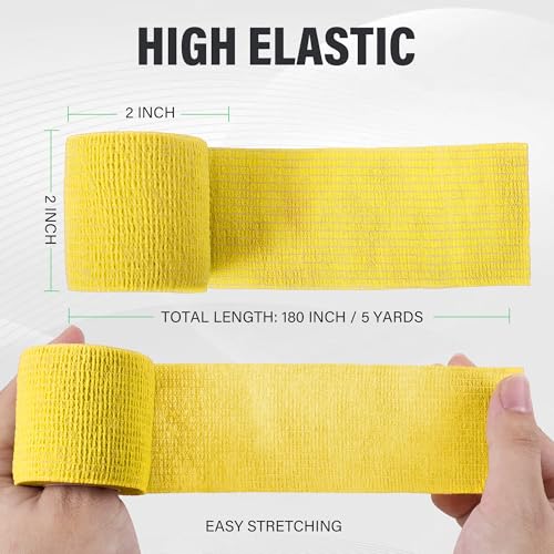 Self Adherent Cohesive Bandages 2" X 5 Yards Elastic Self Adherent Tape, Athletic Tape Colorful 12 Rolls Used for Wraps, Sports Tape