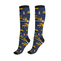 Compression Socks Knee High Circulation Support Socks For Women Men Athletic Running Work Hiking Cycling Travel - color: Construction
