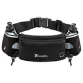 Number-one Running Belt with Water Bottles(2 x 175ML), Hydration Belt Waterproof Waist Pack Bag Fits iPhones Adjustable Sports Waist Pouch for Marathon Running Hiking Cycling - color: Black