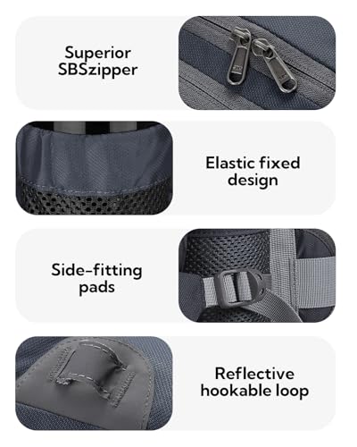 WATERFLY Fanny Pack Waist Bag: Fannie Pack 2 Water Bottle Holders Lumbar Belt Hiking Walking Running Jogging Camping Large Woman Man (Bottle Not Included) - color: Dark Blue