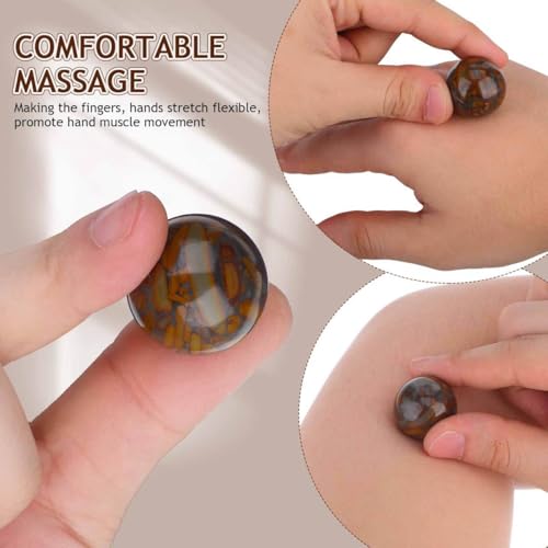 Sosoport Hand Massage Balls 2 pcs Hand Exercise Balls for Finger Stretching Palm Rolling Massage Portable Small Balls 0.98 in for Home Use and Training